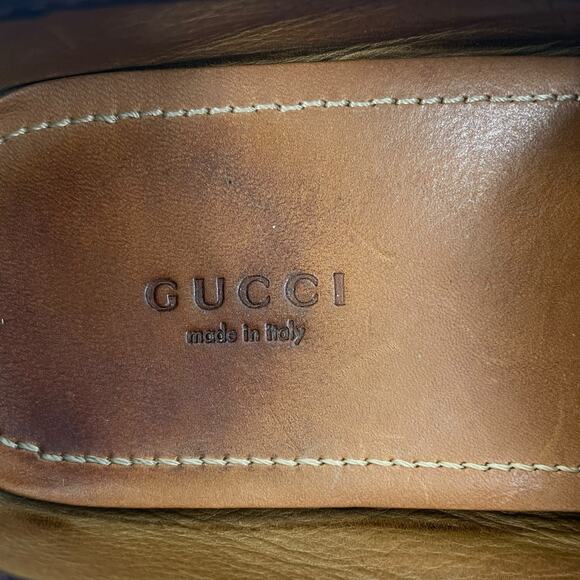 Gucci Patent Leather Horsebit Driver Loafers Slip On Dark Purple Size 39 - Picture 9 of 11